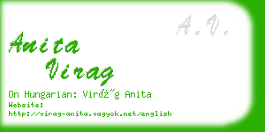 anita virag business card